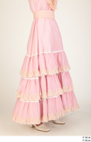  Photos Woman in Historical Civilian dress 3 19th century Medieval Clothing Pink dress leg lower body 0007.jpg